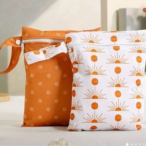 Orange and White Sun Patterned dry Bags water resistant